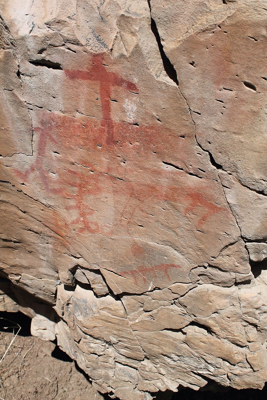 pictograph, south fork, rock art, drawing, native american, wall painting, american, native, primitive, close-up