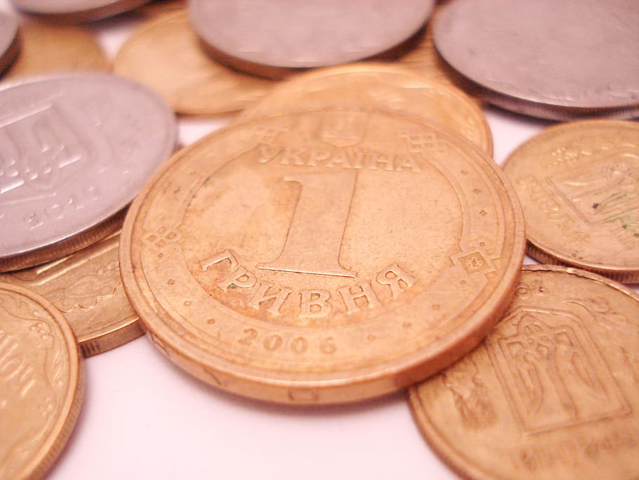 koin, ukraina, trifle, keuangan, ekonomi, uang, perbankan, bisnis, mata uang, di dalam ruangan