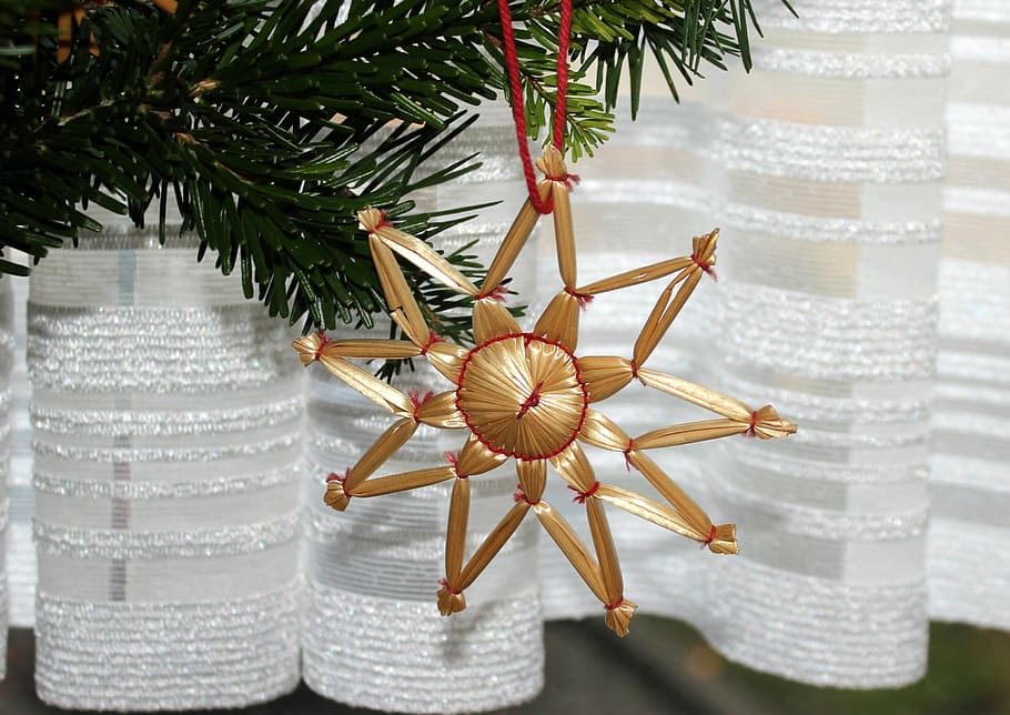 звезда, рождество, елка, обряд, зима, веточки, дом, праздники, украшения, празднование
