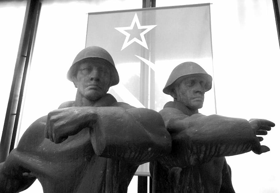 pessoal, soldados, rússia, bem, dia da vitória, símbolo, militar, escultura, representação humana, representação