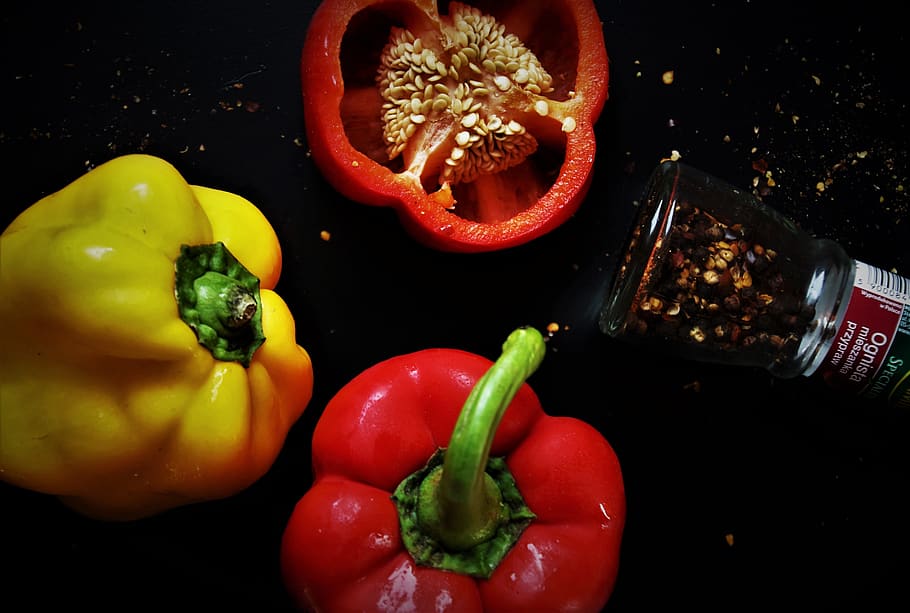 sectioned, paprika, spice, salt, pepper, component, food, cooking, tumblr, components