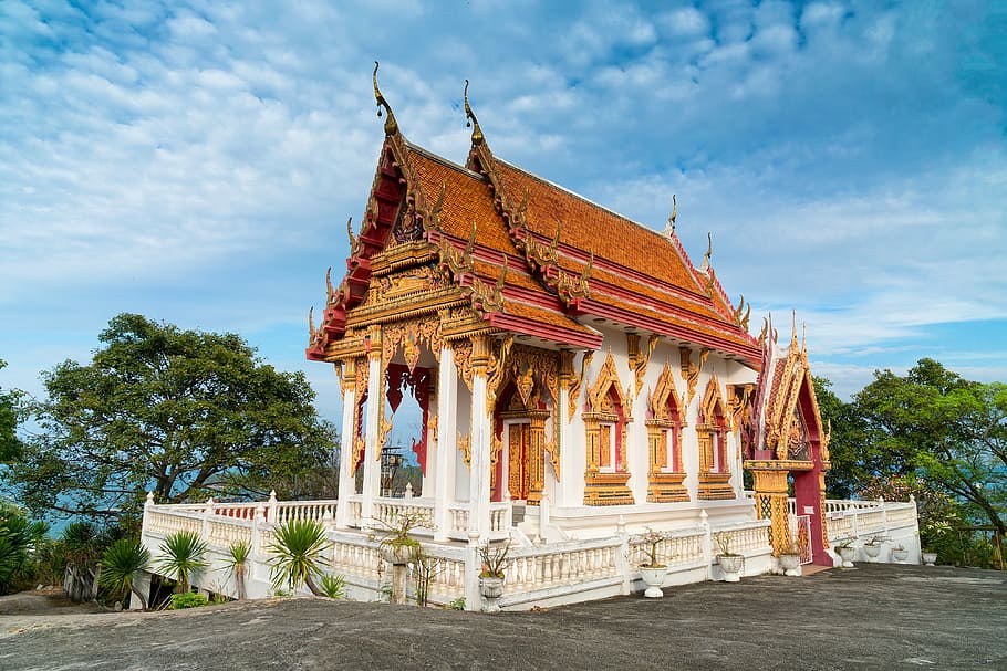 Blanco, marrón, templo, durante el día, Tailandia, Asia, viajes, wat, arquitectura, turismo