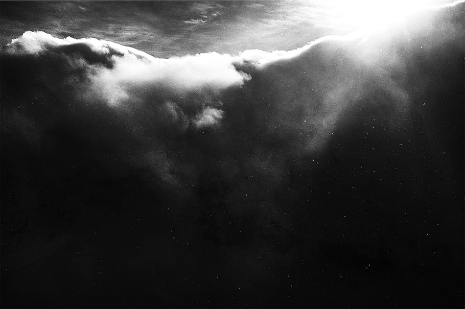 clouds, black and white, sky, cloud - sky, beauty in nature, nature, scenics - nature, tranquility, sunbeam, outdoors