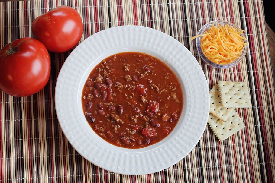 chili con carne, chili, recipe, cooking, food, spicy, fresh, meal, tomato, flavor