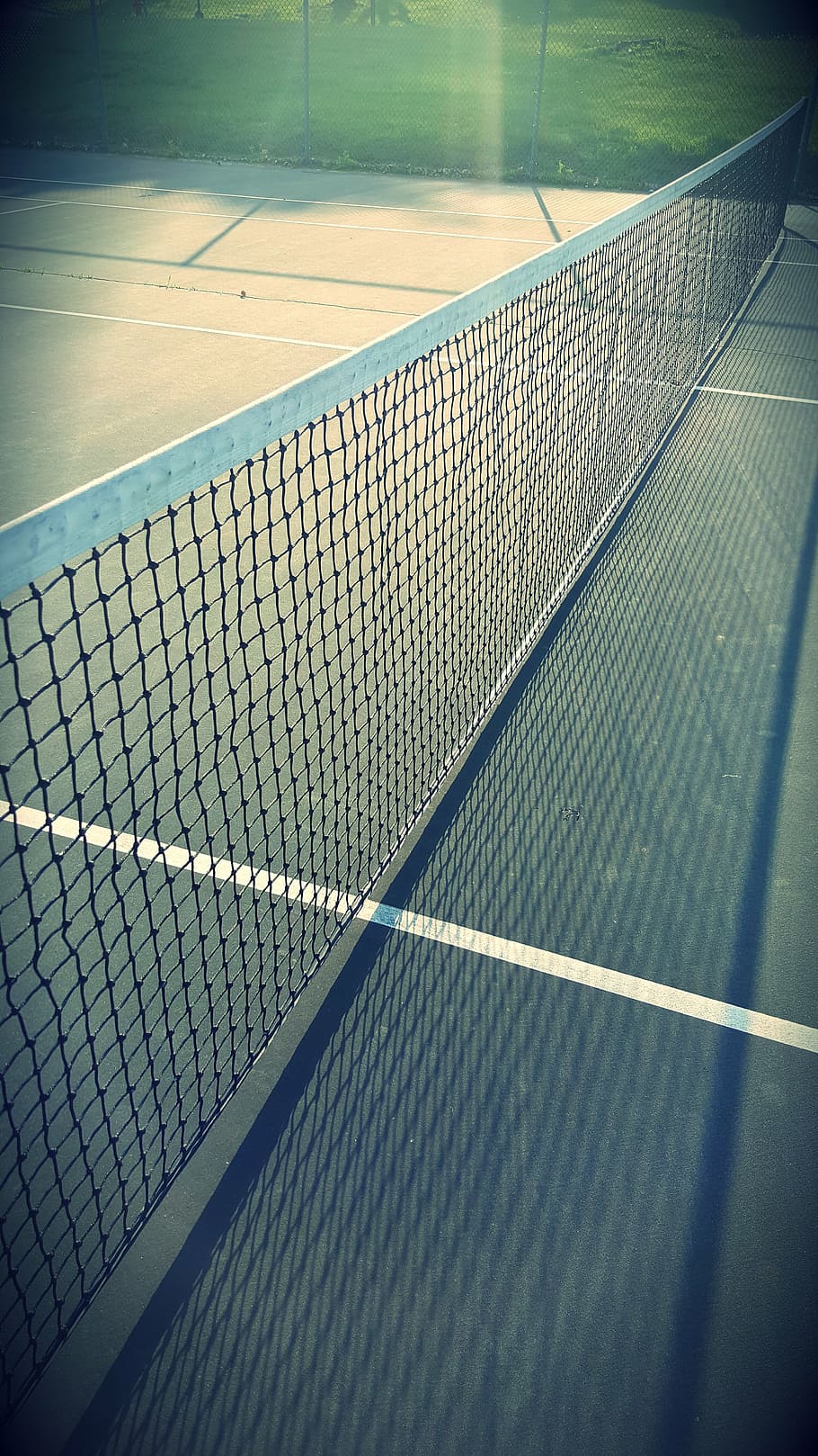 selective, focus photography, white, tennis, net, court, sport, tennis court, tennis net, net - sports equipment