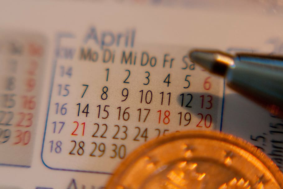 april calendar, calendar, date, time, pen, office, appointment, schedule, month, april