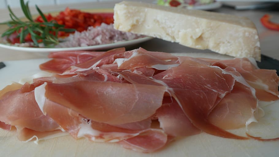 raw, meat, table, ham, parma ham, smoked, eat, food, delicious, smoked ham