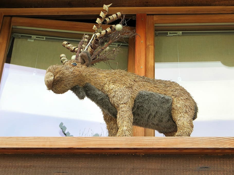 Megève, Haute-Savoie, Decoration, Doll, reindeer, one animal, animal themes, indoors, animal, day