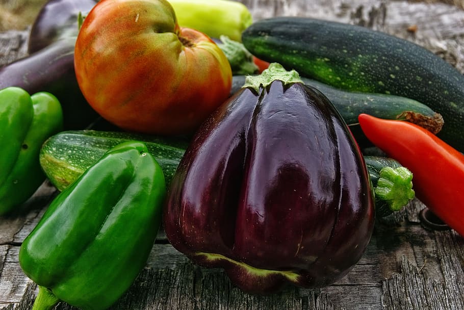 assorted, vegetable, gray, surface, vegetables, organic vegetables, power, bio, harvest, vegetable garden