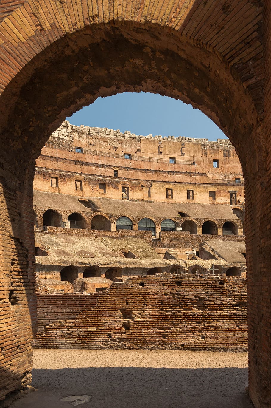 the coliseum, colosseum, arch, rome, italy, interior, monument, famous, sight, tourism