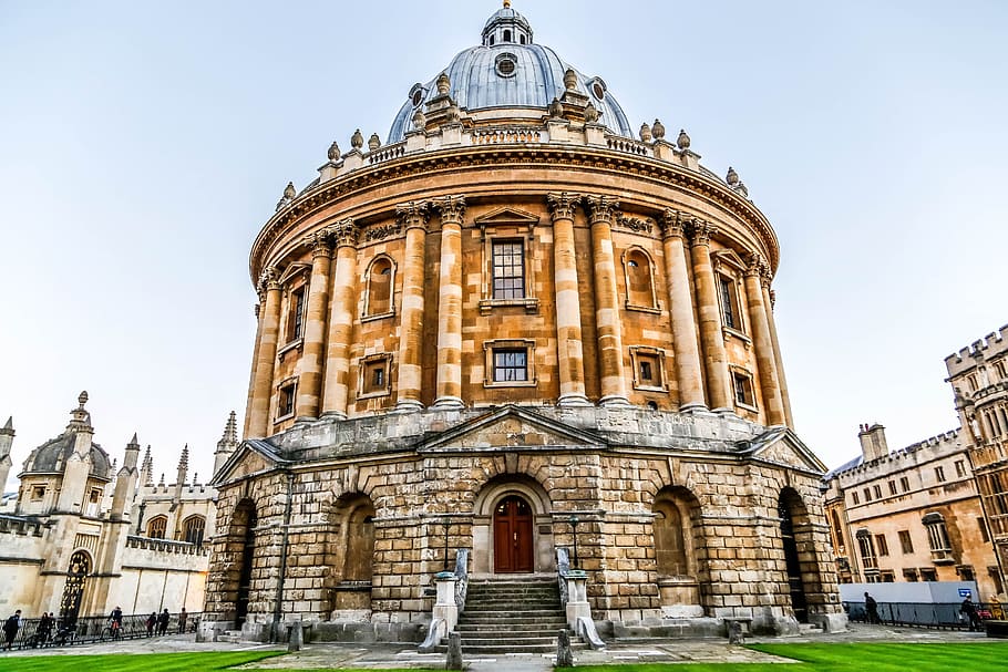large, brown, dome building, Oxford, Radcliffe Camera, Architecture, radcliffe, england, camera, library