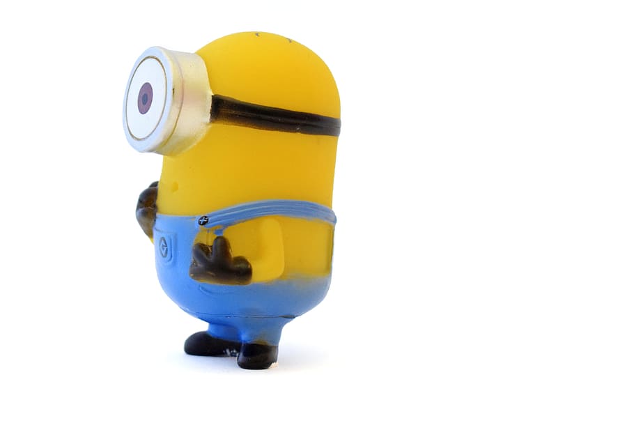 minions, banana, steve the minion, despicable me, cut out, white background, yellow, single object, studio shot, copy space