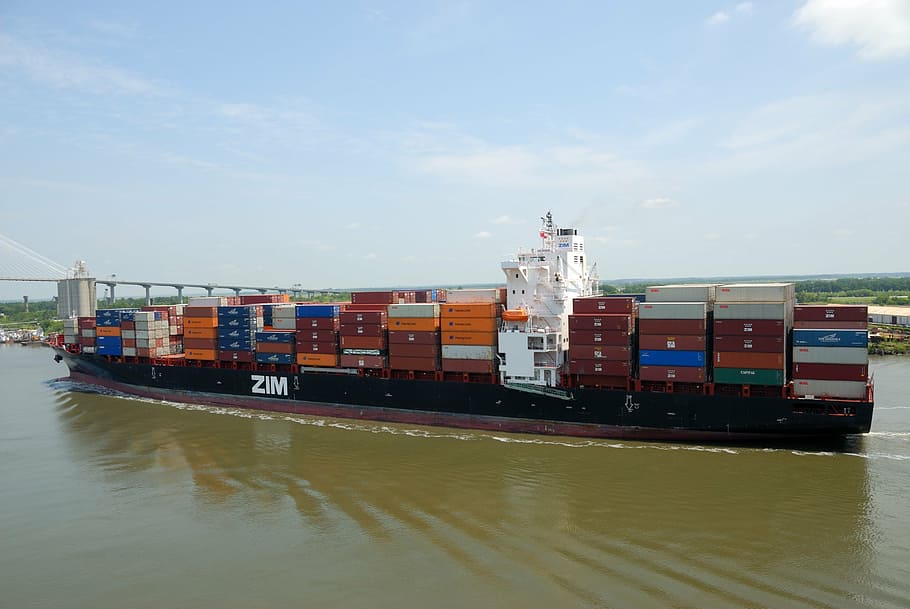 portacontenedores de carga, barco, buque, transporte, carga, envío, importación, exportación, contenedor, industria