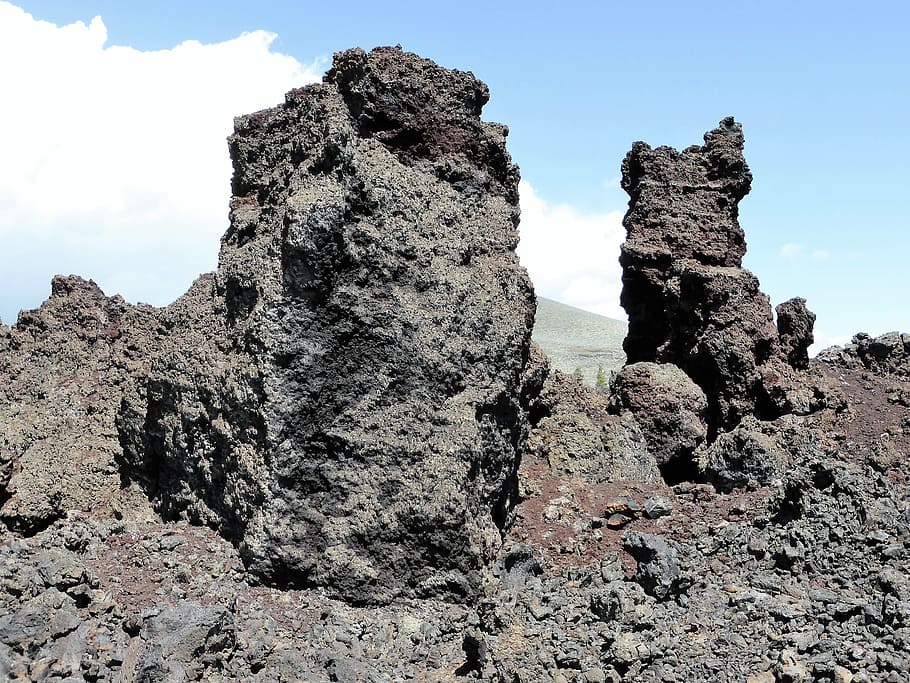 Nature, Lava, Moonscape, Grit, national park, craters of the moon, usa, drought, rock - object, rock formation