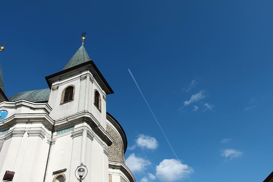 church, sky, caves, steeple, religion, belief, place of worship, spirituality, building exterior, architecture