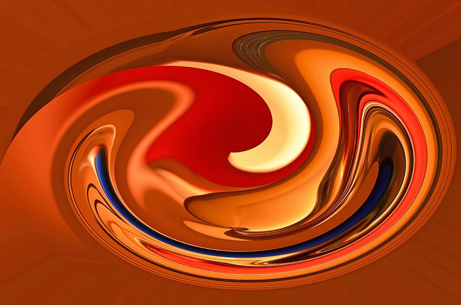 red, white, abstract, painting, Color, Spinning, Colorful, Orange, color spinning, modern art