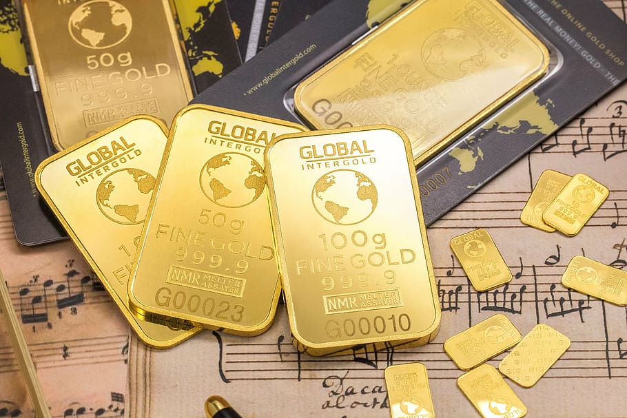 intergold, ouro, placas, chip, adesivo, negócios, papel, riqueza, finanças, lingote