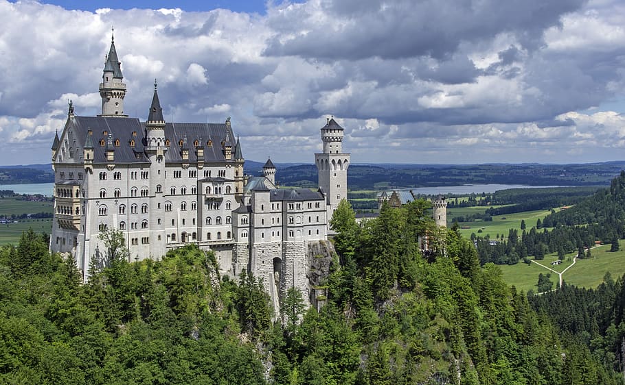 castillo de neuwachstein, castillo de neuschwanstein, castillo, kristin, allgäu, castillo de hadas, füssen, baviera, arquitectura, construcción