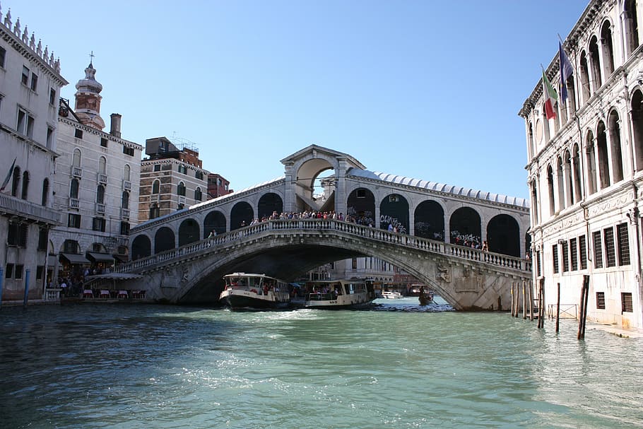 jembatan realto, Italia, rialto, Venesia, saluran, saluran yang bagus, arsitektur, struktur yang dibangun, bangunan eksterior, air