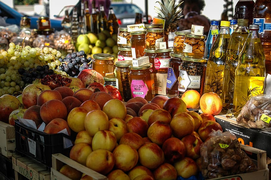 市場, 果物, ザクロ, 販売, 市場の屋台, 果物スタンド, 食べ物と飲み物, 食べ物, 健康的な食事, 健康