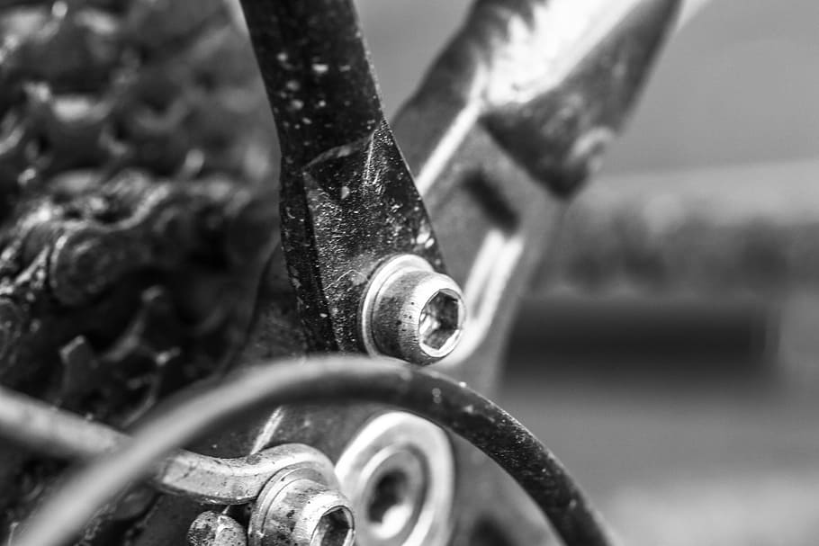 bike, part, detail, cycle, bicycle, close-up, metal, connection, equipment, selective focus