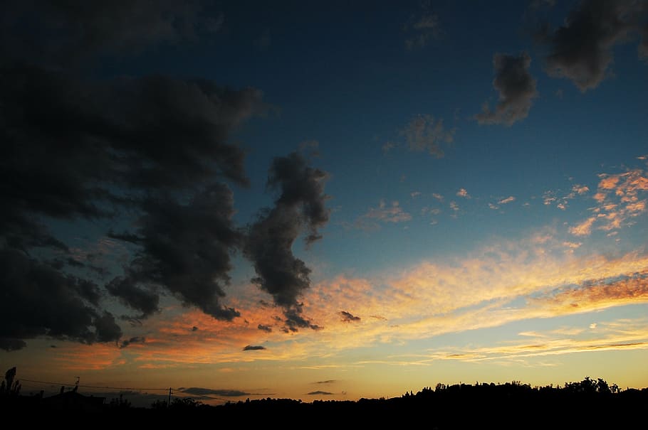 sunset, sky, clouds, cloudy, horizon, twilight, landscape, blue, colored sky, campaign