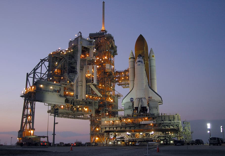 launch, pad, Space Shuttle Discovery, Launch Pad, exploration, vehicle, booster, astronaut, voyage, illuminated