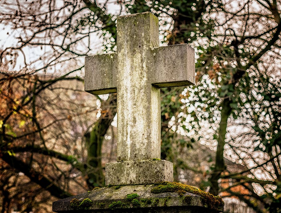 gray cross decor, cross, grave, cemetery, old cemetery, death, tomb, last calm, commemorate, sad