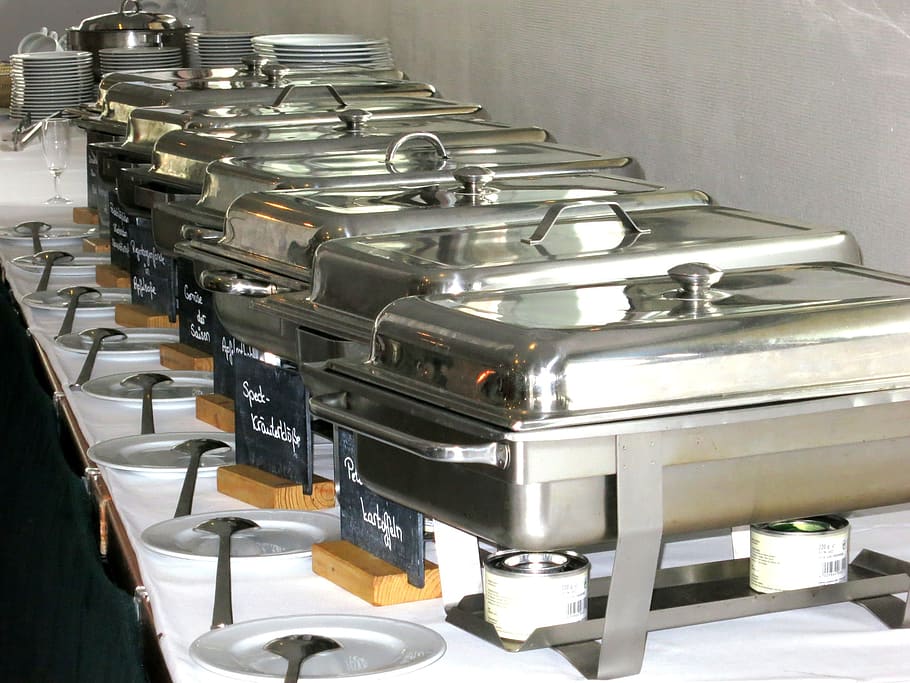 stainless, steel, chaffing, dish, table, eat, cookware amp kitchen utensils, kitchen, catering, service