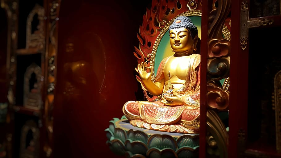gautama buddha figure, singapore, buddhist temple, buddha, buddhism, asia, religion, zen, temple, meditation