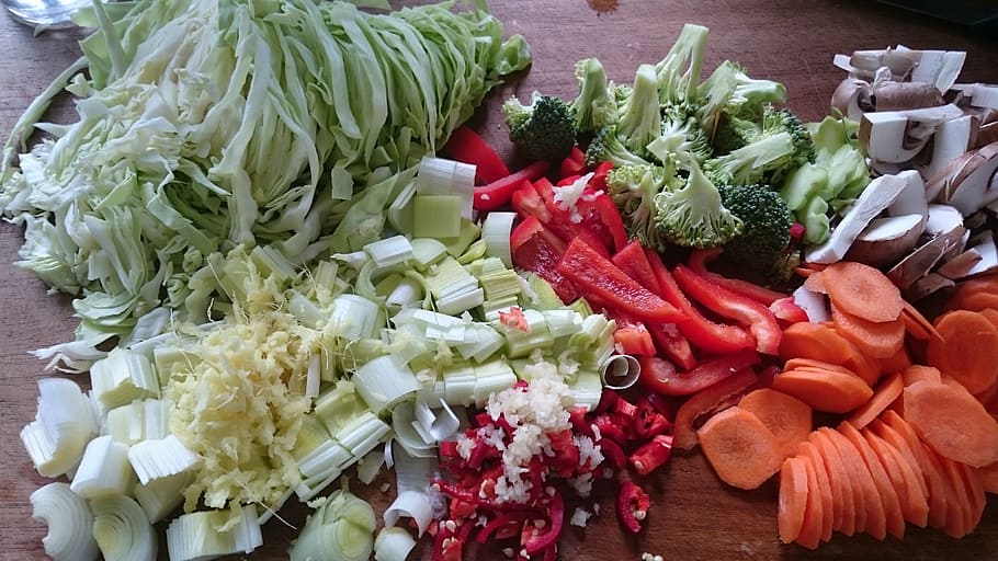 raw vegetables, preparation, stir-fry ingredients, food and drink, vegetable, healthy eating, freshness, food, wellbeing, choice