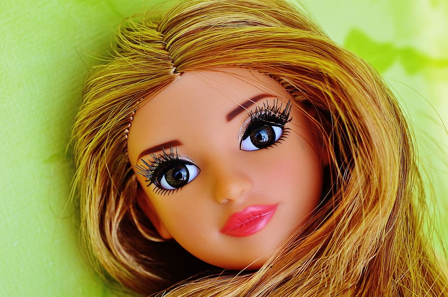 인형, 예쁜, 얼굴, 눈, 아름다움, 머리, 소녀, 놀이, 어린이 장난감, 소녀 장난감