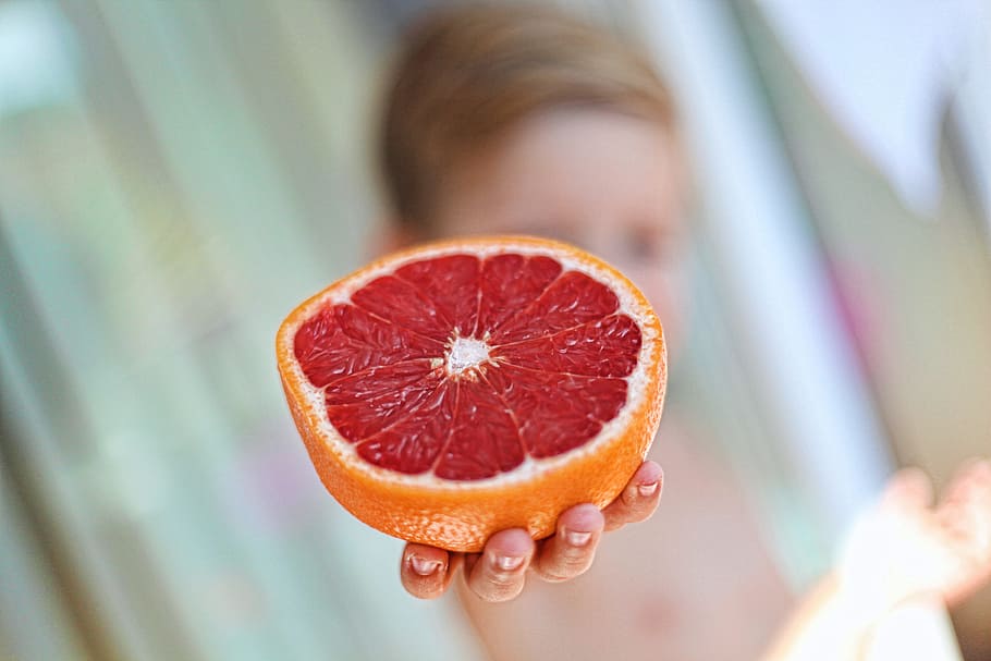 buah, jeruk, segar, sehat, vitamin, organik, warna-warni, kesegaran, grapefruit, merah