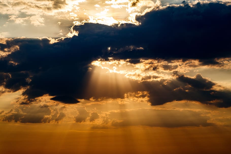 clouds, sky, sun, the sun's rays, nature, cloud, air, atmosphere, summer, beauty