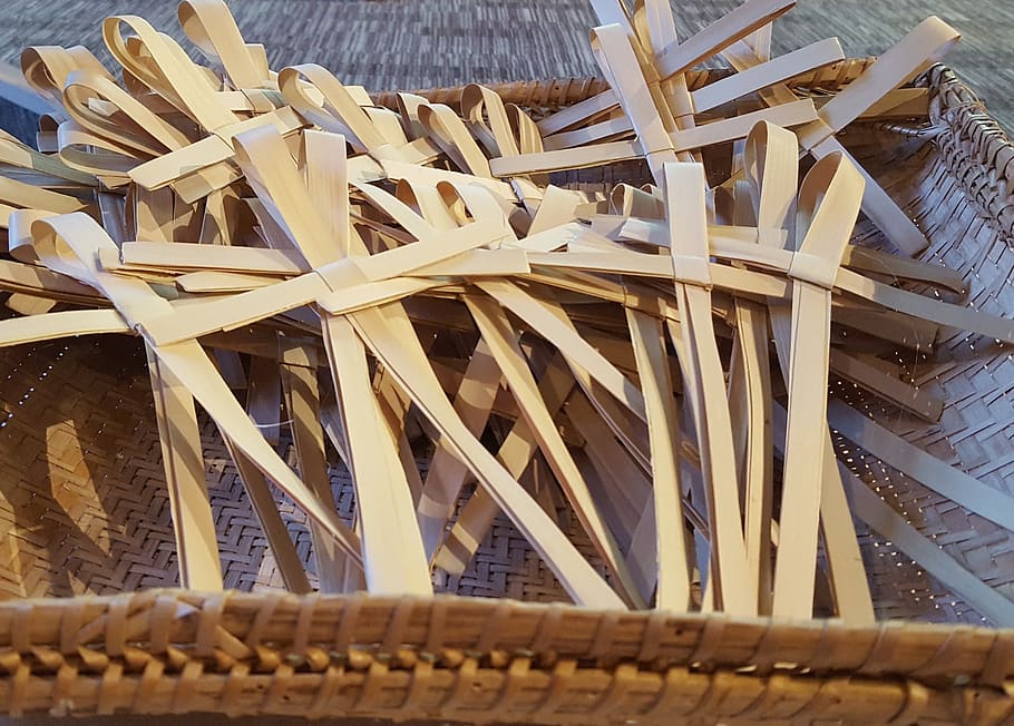 palm sunday, cross, palms, church, wood - material, close-up, basket, wicker, still life, container