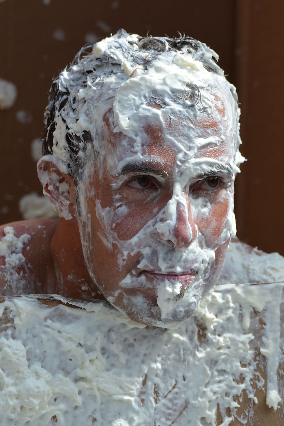 Whipped Cream, Cake, Face, man, one man only, one person, only headshot, adult | Pxfuel