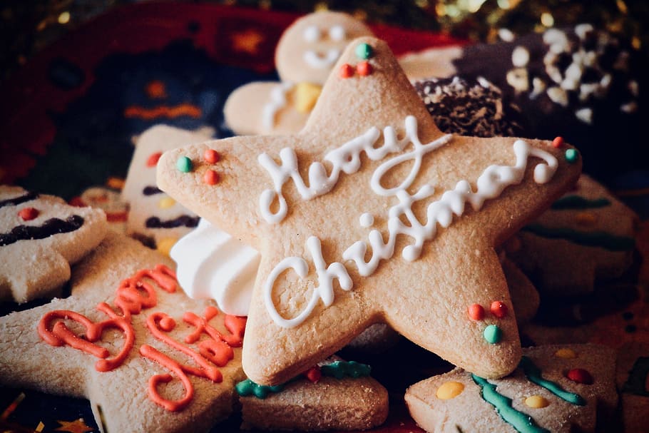 navidad, galleta, pan de jengibre, pastel, azúcar, galletas, gluten, mesa de navidad, estrellas, pastelería