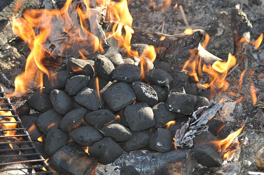 Fire, Flames, Charcoal, Briquettes, charcoal, briquettes, fire - natural phenomenon, flame, burning, heat - temperature, coal