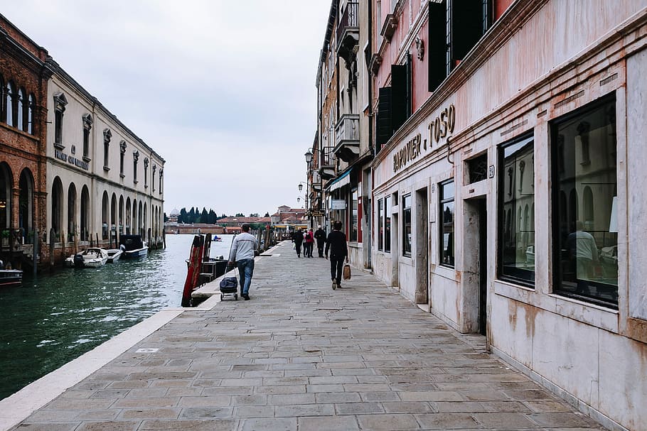 Hermoso, colorido, isla de Murano, Murano, isla, Italia, agua, vacaciones, arquitectura, edificios