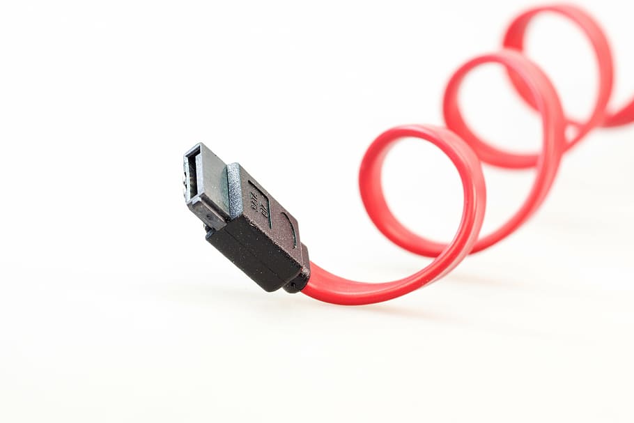 red, black, usb cable, cable, computer, sata, s-ata, connection, plug, pc