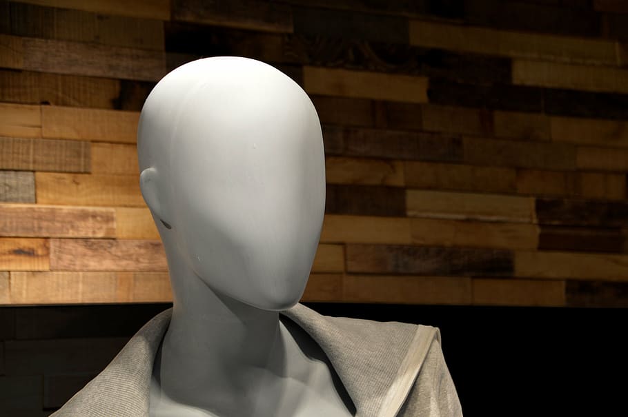 grey faceless mannequin, sale, doll, head, abstract, face, reduced, decoration, department store, deco