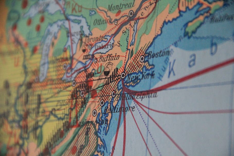 mapa de nueva york, nueva york, mapa, ciudad de nueva york, cartografía, viajes, mapa mundial, macro, primer plano, globo - Objeto creado por el hombre