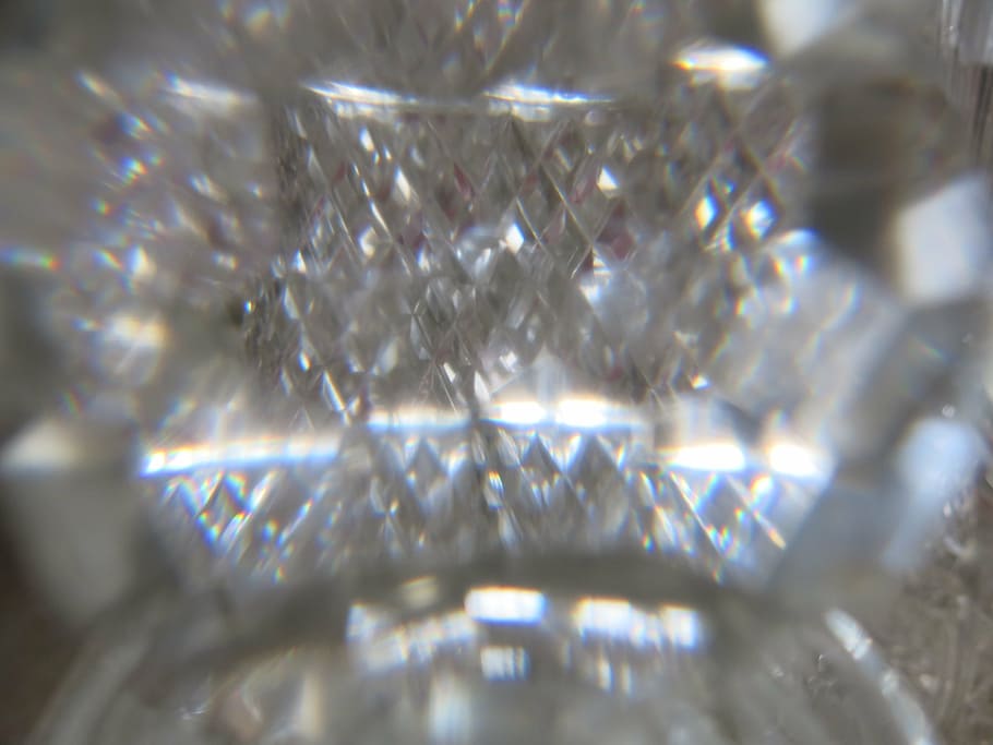 crystal, refraction, light, reflection, glass, diffuse, blurry, shiny, full frame, indoors