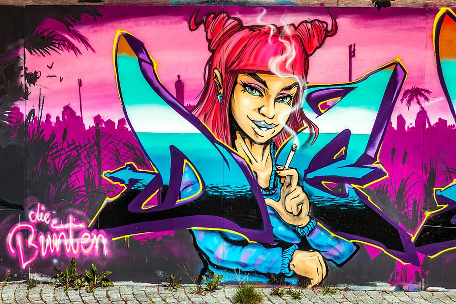 woman, girl, graffiti, grunge, youth, creativity, paint, sprayer, spray, vandalism