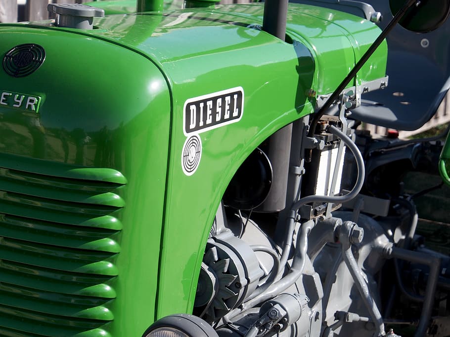 tractor, steyr, motor, diesel, diesel engine, green, green color, mode of transportation, transportation, land vehicle