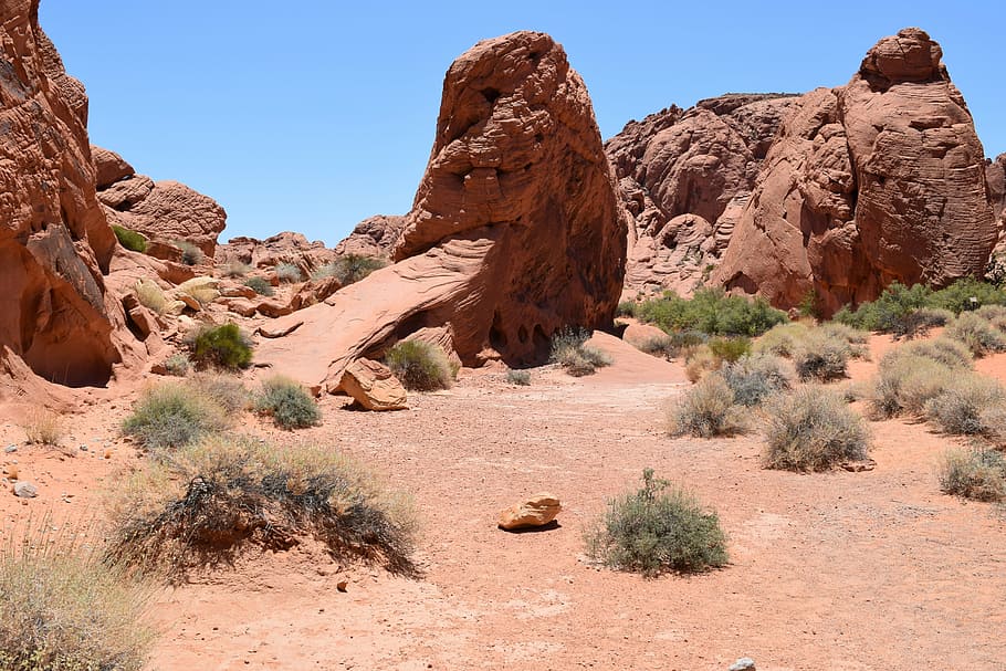 desert, landscape, the valley of fire, nevada, sandstone, rock, rock - object, rock formation, solid, scenics - nature