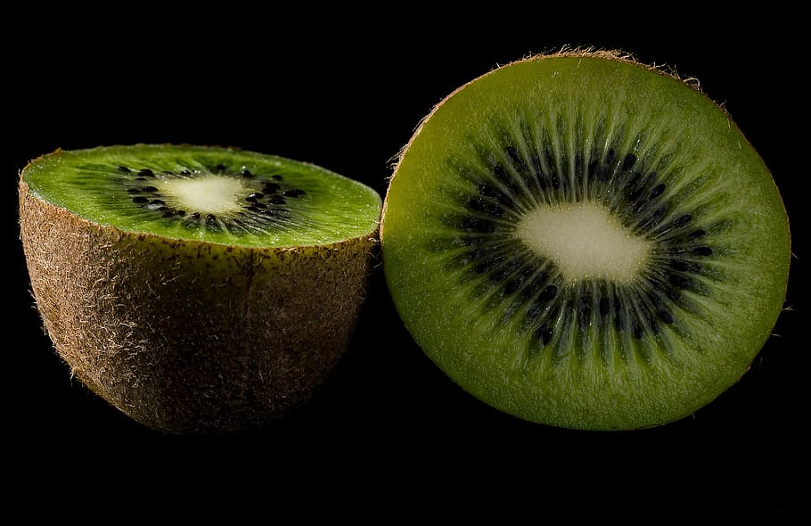 Kiwi, de cerca, fruta, verde, comida, frescura, rebanada, kiwi - Fruta, sección transversal, maduro