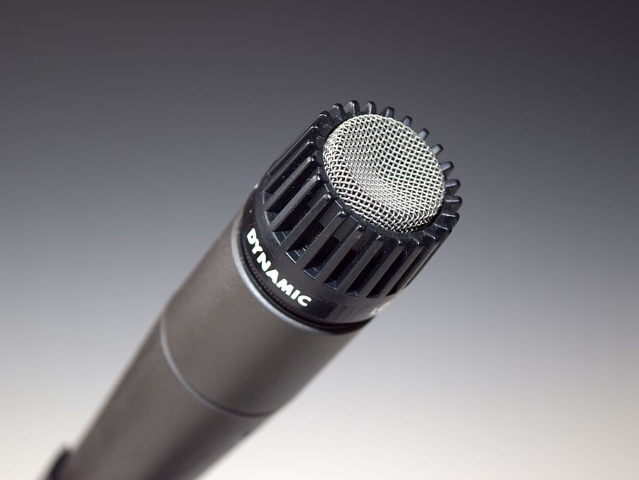 black, gray, microphone, Dynamic, mic, audio, recording, studio, singer, talkshow