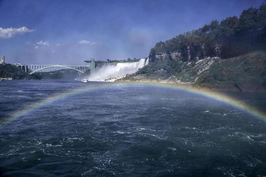 al otro lado, niagara, falls, Rainbow, River, Niagara Falls, Ontario, Canada, fotos, dominio público