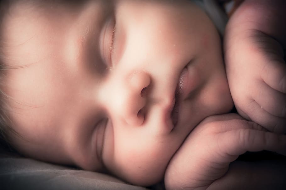 잠자는 아기, 아기, 얼굴, 작은, 달콤한, 어린이, 어린 시절, 아가, 인간의 신체 부분, 닫다